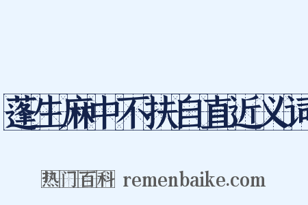 蓬生麻中不扶自直近义词是什么意思的图片